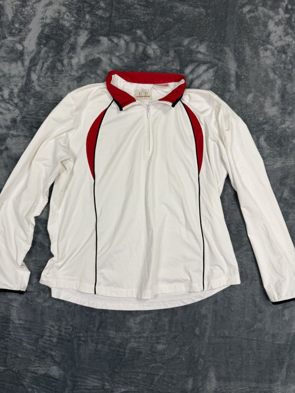 E/P Pro Womens Tour Tech Long Sleeve Golf Top White Red Black XL